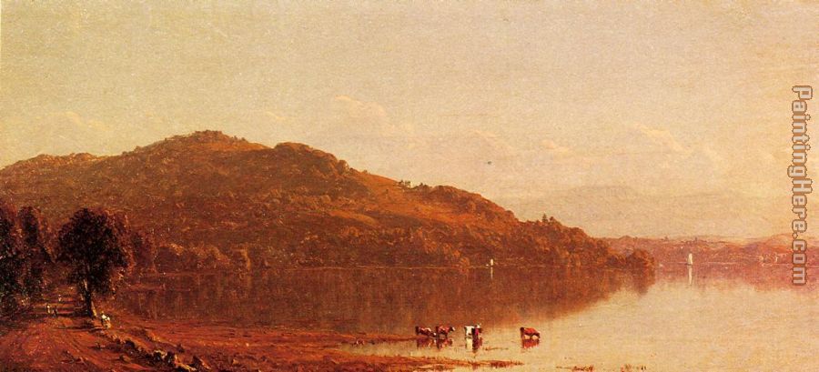 The Catskills from Hudson, N.Y. painting - Sanford Robinson Gifford The Catskills from Hudson, N.Y. art painting